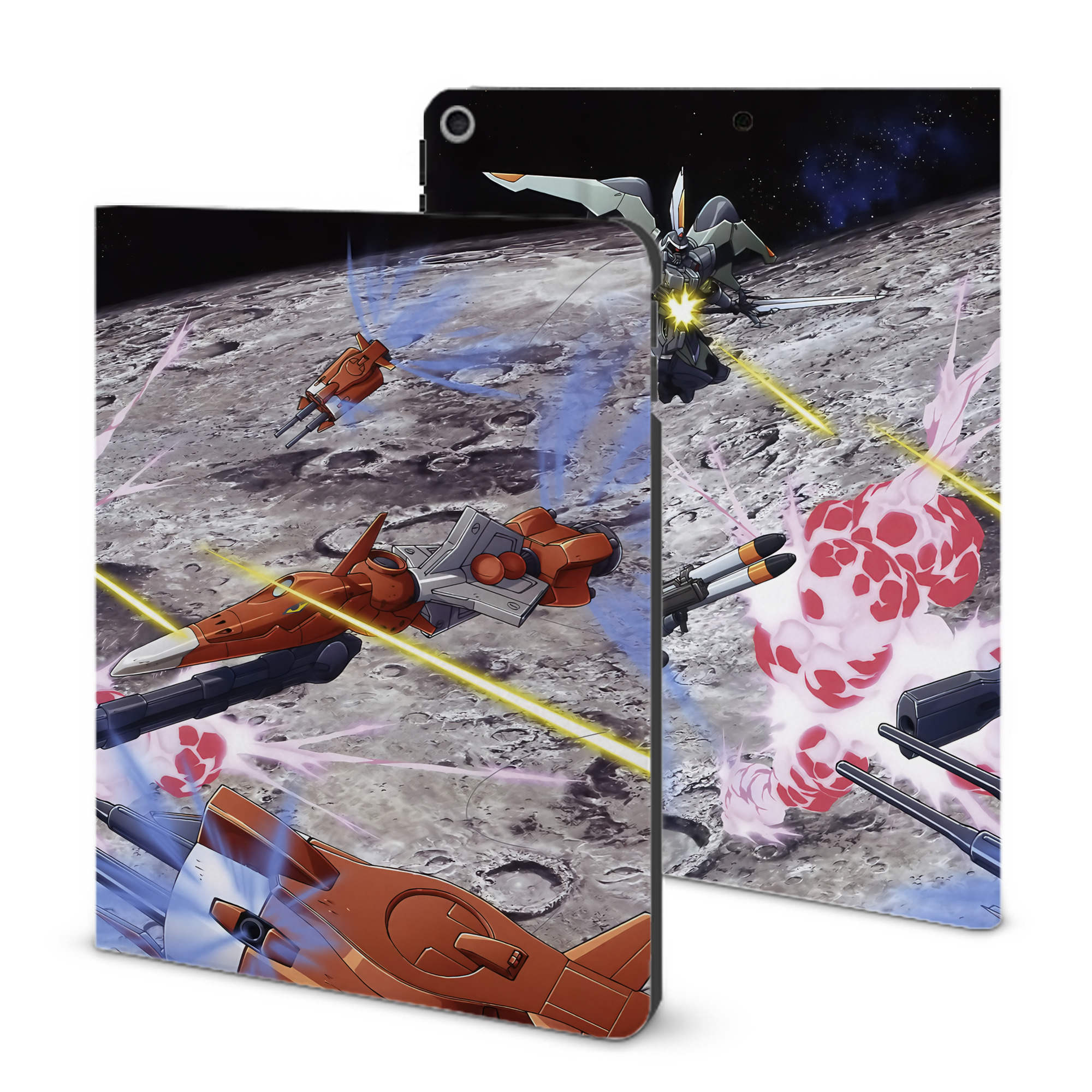 （画像用） 機動戦士ガンダム Mobile Suit Gundam IPad ケース ブック型 PUレザー TPU 耐衝撃 軽量 薄型 ペン収納なし 全面保護 IPad 各モデル対応
